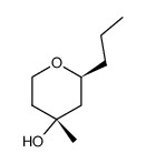 2H-Pyran-4-ol, tetrahydro-4-methyl-2-propyl-, (2S,4R)- (9CI)结构式