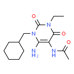 Acetamide,N-[6-amino-1-(cyclohexylmethyl)-3-ethyl-1,2,3,4-tetrahydro-2,4-dioxo-5-pyrimidinyl]-结构式