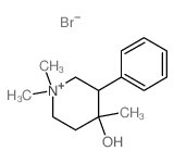 4-Pipecolinium, 4-hydroxy-1,1-dimethyl-3-phenyl-, bromide structure