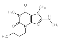 3-butyl-1,7-dimethyl-8-methylamino-purine-2,6-dione Structure