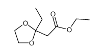 ethyl 2-(2-ethyl-1,3-dioxolan-2-yl)acetate结构式