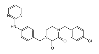 1-[(4-chlorophenyl)methyl]-4-[[4-(pyrimidin-2-ylamino)phenyl]methyl]piperazine-2,3-dione Structure