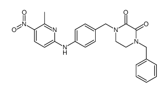 1-benzyl-4-(4-((6-methyl-5-nitropyridin-2-yl)amino)benzyl)piperazine-2,3-dione结构式