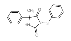 5-methyl-5-phenyl-3-phenylsulfanyl-imidazolidine-2,4-dione结构式