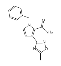 1-benzyl-3-(5-methyl-1,2,4-oxadiazol-3-yl)pyrrole-2-carboxamide结构式