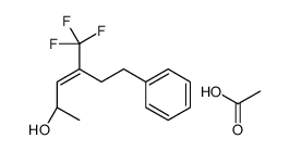acetic acid,(2R)-6-phenyl-4-(trifluoromethyl)hex-3-en-2-ol结构式