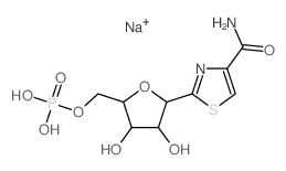 [5-(4-carbamoyl-1,3-thiazol-2-yl)-3,4-dihydroxy-oxolan-2-yl]methoxyphosphonic acid结构式