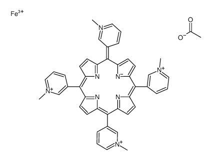 iron(3+),5,10,15,20-tetrakis(1-methylpyridin-1-ium-3-yl)porphyrin-22,23-diide,acetate结构式