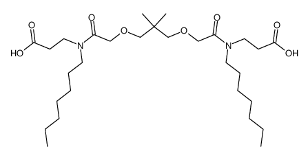 N,N'-diheptyl-5,5-dimethyl-N,N'-di<3-propionato>-3,7-dioxanonanediamide Structure