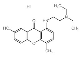 1-(2-diethylaminoethylamino)-7-hydroxy-4-methyl-xanthen-9-one structure