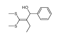 2-(Bis-methylsulfanyl-methylene)-1-phenyl-butan-1-ol结构式