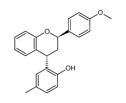 4'-methoxy-4α-(2-hydroxy-5-methylphenyl)flavan结构式