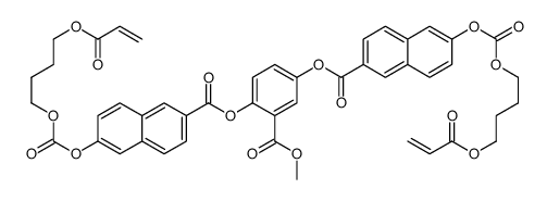 6-[[[4-[(1-Oxo-2-propen-1-yl)oxy]butoxy]carbonyl]oxy]-2-naphthalenecarboxylic acid 2,2'-[2-(methoxycarbonyl)-1,4-phenylene] ester Structure