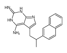 5-(2-naphthalen-2-ylpropyl)-7H-pyrrolo[2,3-d]pyrimidine-2,4-diamine结构式