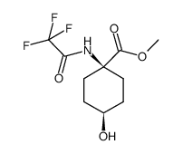 syn-1-[N-(trifluoroacetyl)amino]-4-hydroxycyclohexane-1-carboxylic acid methyl ester Structure