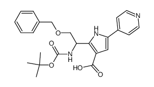 DL-2-(2-benzyloxy-1-tert-butoxycarbonylamino-ethyl)-5-pyridin-4-yl-1H-pyrrole-3-carboxylic acid Structure