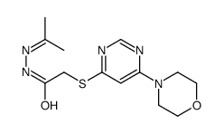 2-(6-morpholin-4-ylpyrimidin-4-yl)sulfanyl-N-(propan-2-ylideneamino)acetamide结构式