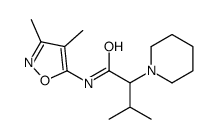 N-(3,4-dimethyl-1,2-oxazol-5-yl)-3-methyl-2-piperidin-1-ylbutanamide结构式