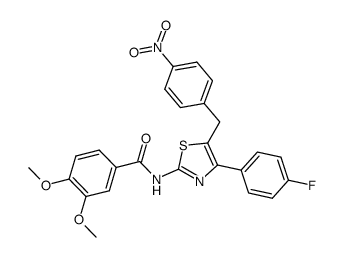 N-[4-(4-fluoro-phenyl)-5-(4-nitro-benzyl)-thiazol-2-yl]-3,4-dimethoxy-benzamide Structure