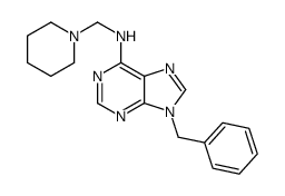 9-benzyl-N-(piperidin-1-ylmethyl)purin-6-amine结构式