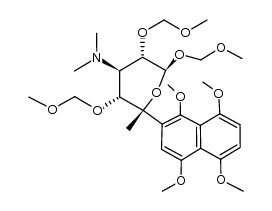 (2R,3R,4R,5S,6R)-(-)-4-dimethylamino-3,5,6-tris(methoxymethyloxy)-2-methyl-2-(1,4,5,8-tetramethoxy-2-naphthalenyl)tetrahydropyran Structure