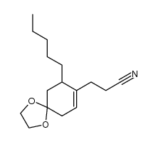 3-(9-pentyl-1,4-dioxaspiro[4.5]dec-7-en-8-yl)propanenitrile Structure