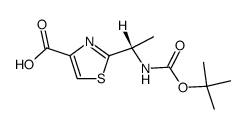 (R)-2-(1-(tert-butoxycarbonylamino)ethyl)thiazole-4-carboxylic acid结构式