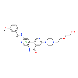 5-CHLORO-2-(4-(2-(2-HYDROXYETHOXY)ETHYL)PIPERAZIN-1-YL)-N-(6-(3-METHOXYBENZAMIDO)PYRIDIN-3-YL)ISONICOTINAMIDE Structure