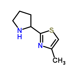 4-Methyl-2-(2-pyrrolidinyl)-1,3-thiazole结构式