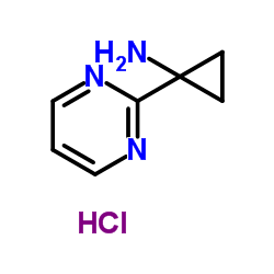 1-(嘧啶-2-基)环丙烷-1-胺二盐酸盐结构式