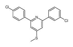 2-(3-chlorophenyl)-6-(4-chlorophenyl)-4-methylsulfanylpyridine结构式