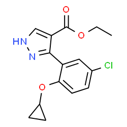 Ethyl 3-(5-chloro-2-cyclopropoxyphenyl)-1H-pyrazole-4-carboxylate结构式