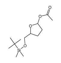 1-O-acetyl-5-O-(t-butyldimethylsilyl)-2,3-dideoxy-D-glycero-pentafuranose结构式