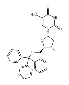 1-[(2R,4R,5R)-4-fluoro-5-(trityloxymethyl)oxolan-2-yl]-5-methylpyrimidine-2,4-dione Structure