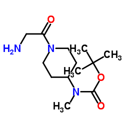 2-Methyl-2-propanyl (1-glycyl-4-piperidinyl)methylcarbamate Structure