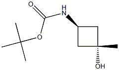 顺式-3-羟基-3-甲基环丁基氨基甲酸叔丁酯结构式