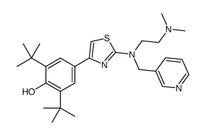 4-(2-((2-(Dimethylamino)ethyl)-(3-pyridinylmethyl)amino)-4-thiazolyl)- 2,6-bis(1,1-dimethylethyl)phenol structure