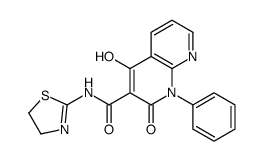N-(4,5-dihydro-1,3-thiazol-2-yl)-4-hydroxy-2-oxo-1-phenyl-1,8-naphthyridine-3-carboxamide结构式