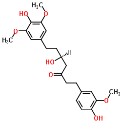 5-羟基-7-(4-羟基-3,5-二甲氧基苯基)-1-(4-羟基-3-甲氧基苯基)-3-庚酮结构式