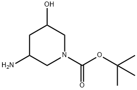 3-氨基-5-羟基-1-哌啶羧酸叔丁酯结构式