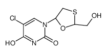 5-chloro-1-[(2R,5S)-2-(hydroxymethyl)-1,3-oxathiolan-5-yl]pyrimidine-2,4-dione结构式