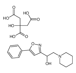 2-hydroxypropane-1,2,3-tricarboxylic acid,1-(5-phenyl-1,2-oxazol-3-yl)-2-piperidin-1-ylethanol Structure