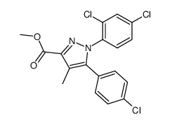 5-(4-Chloro-phenyl)-1-(2,4-dichloro-phenyl)-4-methyl-1H-pyrazole-3-carboxylic acid methyl ester Structure
