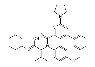 4-Pyrimidinecarboxamide,N-[1-[(cyclohexylamino)carbonyl]-2-methylpropyl]-N-(4-methoxyphenyl)-6-phenyl-2-(1-pyrrolidinyl)-(9CI) Structure