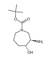 (3R,4R)--3-amino-4-hydroxyazepane-1-carboxylic acid tert butyl ester Structure