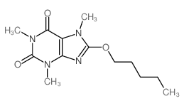 1H-Purine-2,6-dione,3,7-dihydro-1,3,7-trimethyl-8-(pentyloxy)- structure