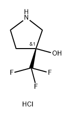 3-Pyrrolidinol, 3-(trifluoromethyl)-, hydrochloride (1:1), (3R)-结构式
