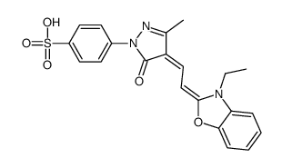 p-[4-[(3-ethyl-3H-benzoxazol-2-ylidene)ethylidene]-4,5-dihydro-3-methyl-5-oxo-1H-pyrazol-1-yl]benzenesulphonic acid picture