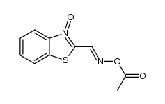 3-oxy-benzothiazole-2-carbaldehyde O-acetyl-oxime Structure