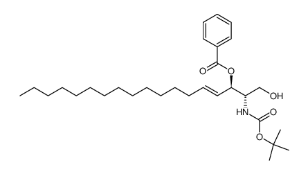 (2S,3R,4E)-3-BENZOYL-2-TERTBUTYLOXYCARBONYLAMINO-4-OCTADECEN-1,3-DIOL structure
